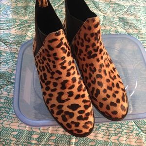 Aldo leopard print ankle boots